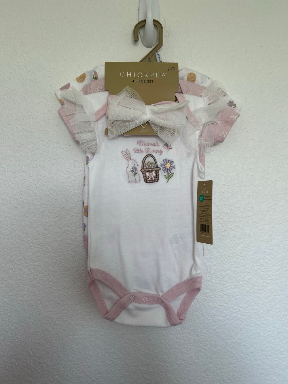 Chickpea Mama's Little Bunny Set of 3 Onesies - 6/9